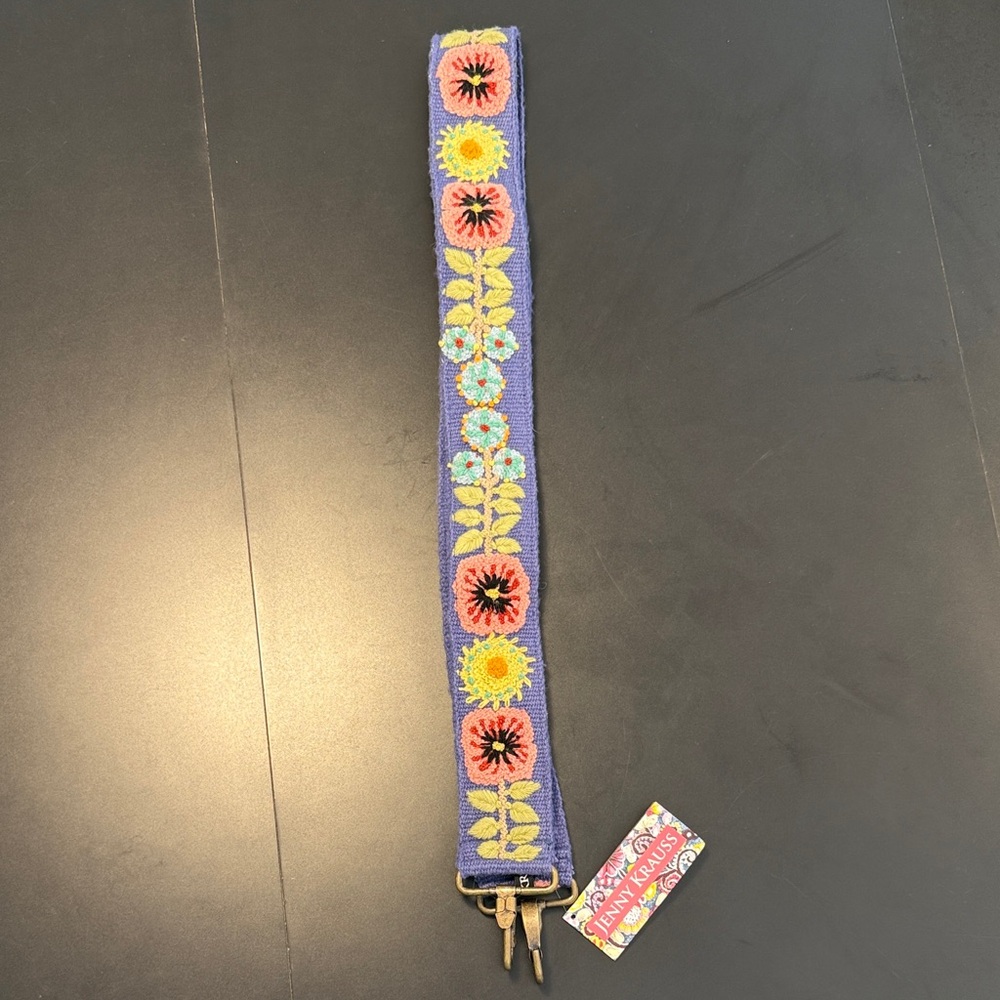 Floral Embroidered Guitar Strap or handbag strap